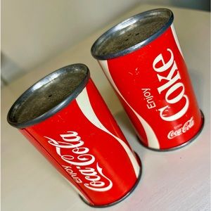 Coca-Cola Vintage Salt & Pepper Shakers Never Used Displayed Enjoy Coke Retro